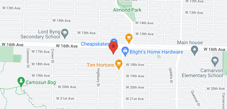 map of 3668 W 17TH AVENUE